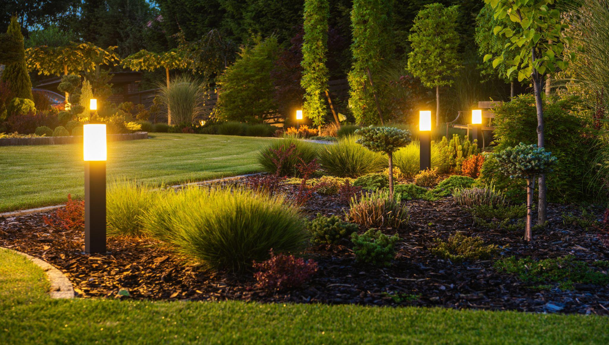 Modern Backyard Outdoor LED Lighting System